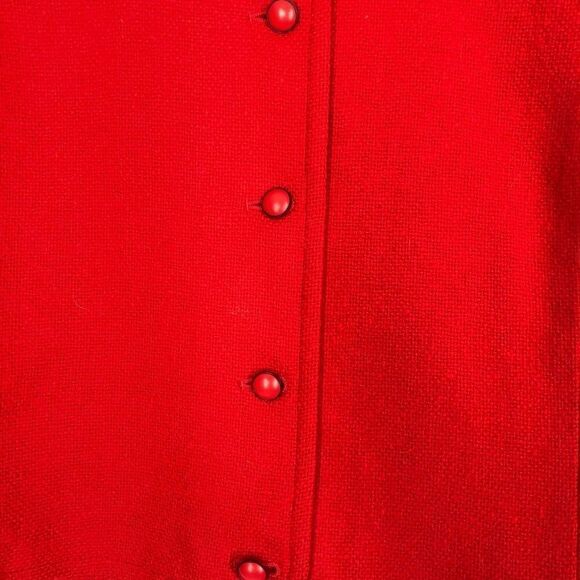 Pendleton 100% Virgin Wool Red Button Up Blazer Vintage Red Jacket - Picture 3 of 8